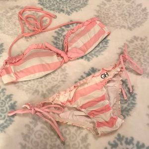 Pink and White Striped Bikini!